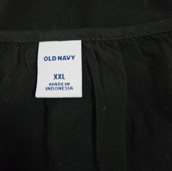 Old Navy Black Rayon Balloon Sleeve Peasant Blouse Size 2XL Women's Plus - Picture 7 of 8